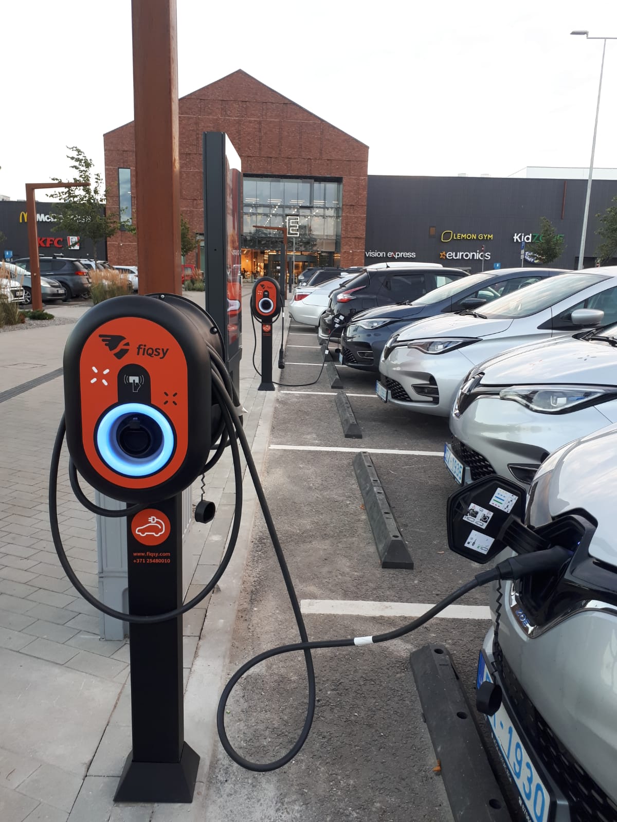 Four new electric car charging stations have been installed in the
