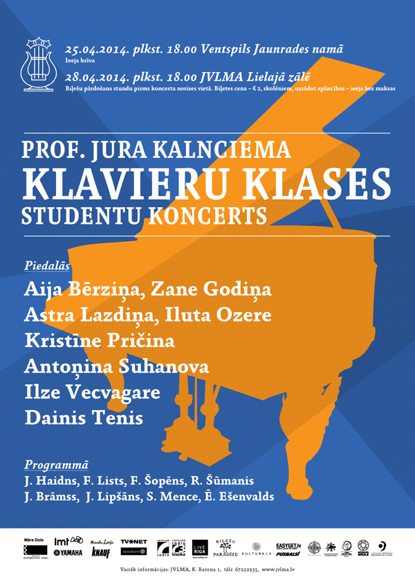 Ventspils Jaunrades namā notiks Jāzepa Vītola Latvijas Mūzikas akadēmijas studentu klases vakars